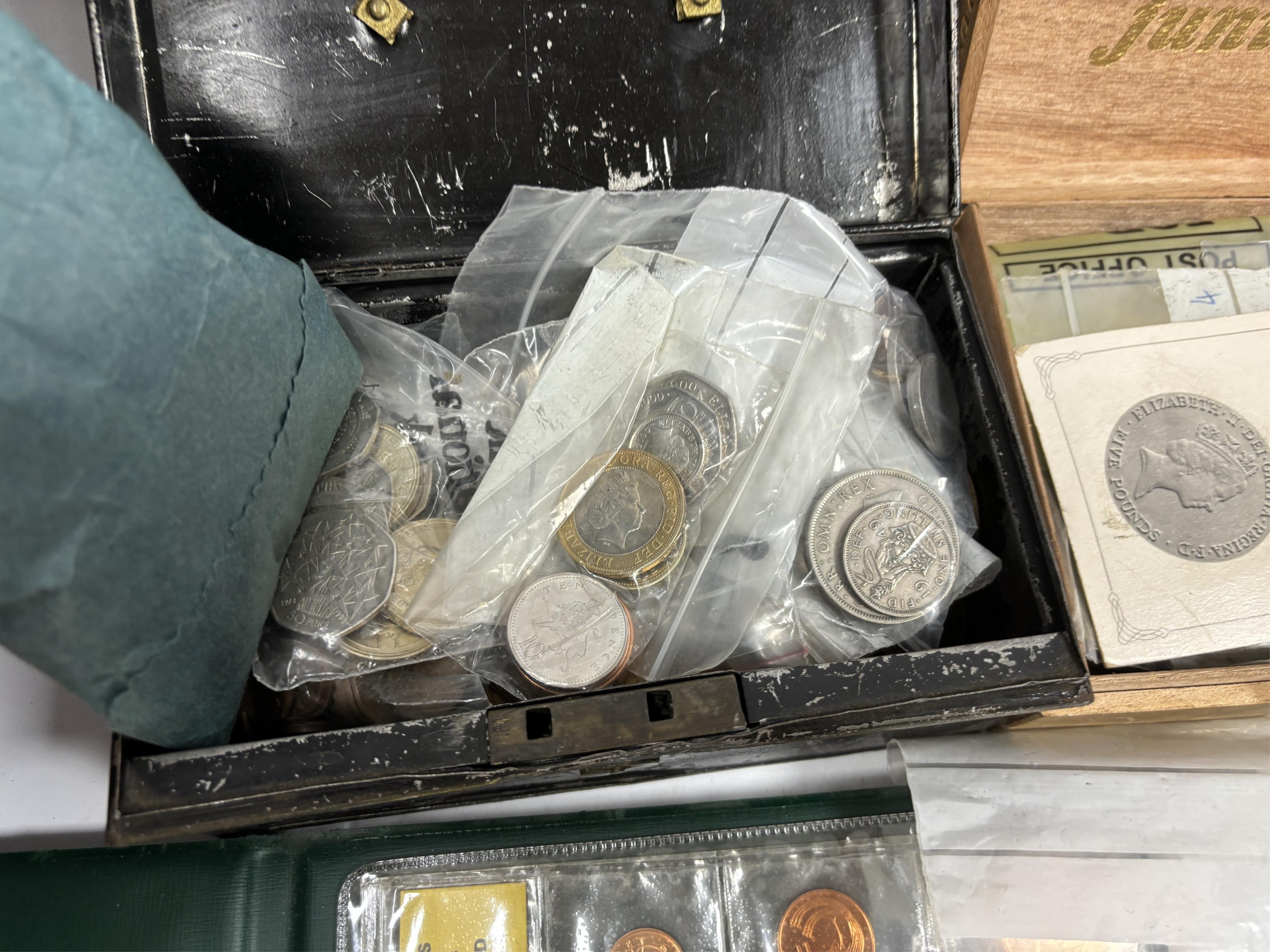 Mostly British coins, 19th/20th century to include two Victoria double florins 1889, good VF, two Victoria crowns 1889 and 1892, Florins to pennies etc.